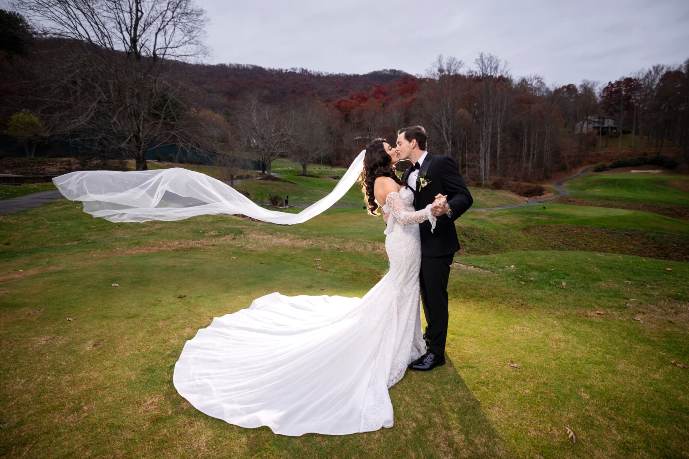Veil lifting on the fairway with the autumn ridgeline behind — Laurel Ridge Country Club