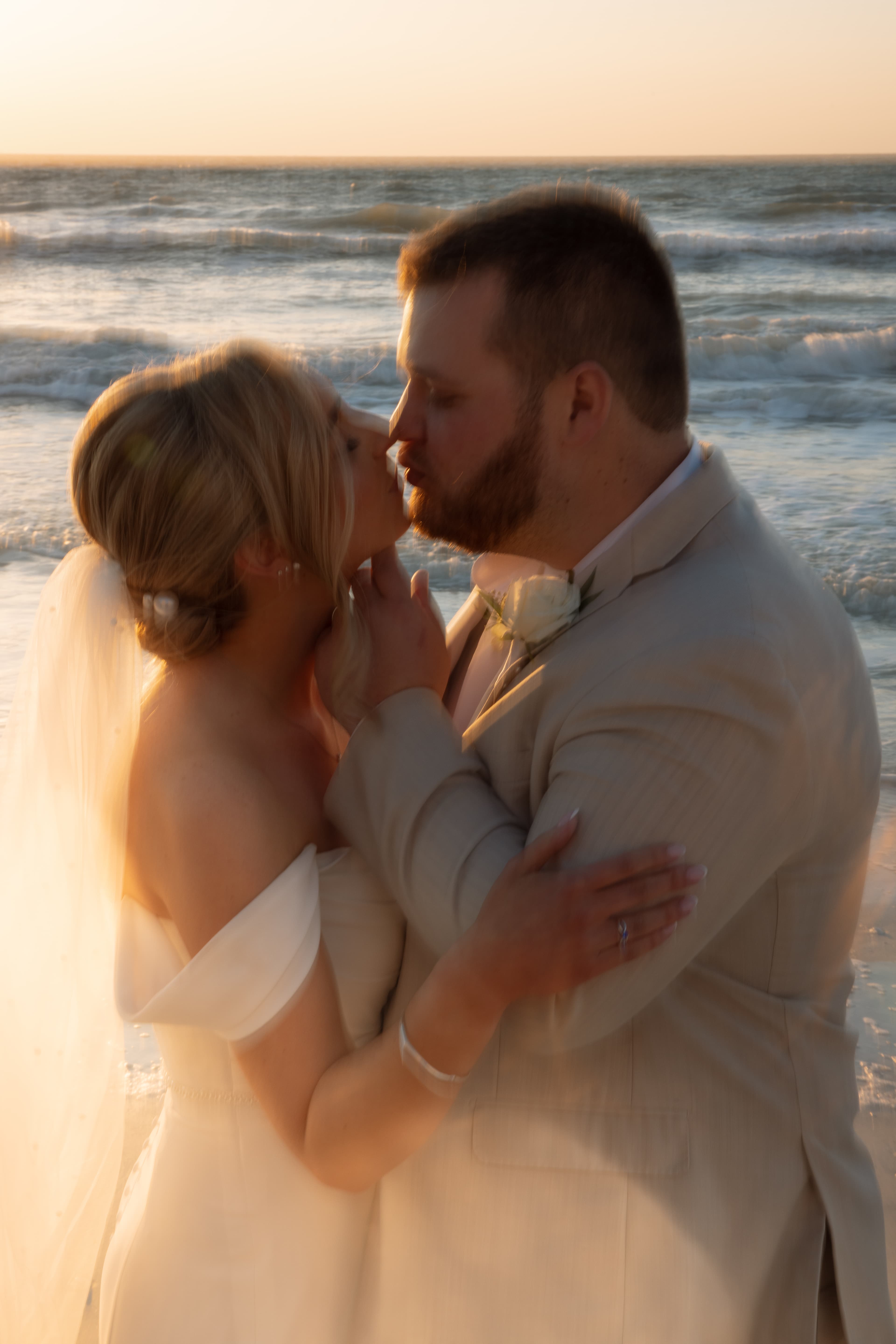 Bride and Groom Sunset Portraits - Florida Wedding